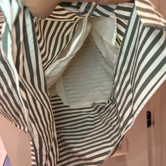 Veronica Beard Striped Asymmetric-Button Midi Dress Green White size 16 - Picture 12 of 15